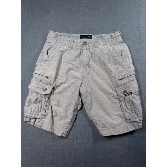 Quiksilver Other - Quiksilver Mens Grey Cargo Shorts Size 33 Cotton Utility Multi Pocket‎ Casual